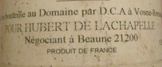 (image for) Hubert de Lachapelle POMMARD EPENOTS 1992 [GL ]